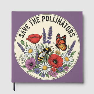 Red de Bestuiver met bij, vlinder & bloemen Gastenboek