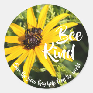 Red de bijen "Bee Kind" Ronde Sticker
