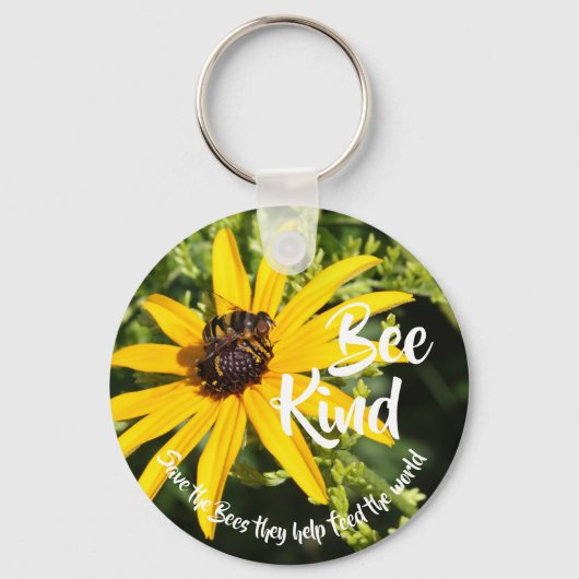 Red de bijen "Bee Kind" Sleutelhanger (Voorkant)