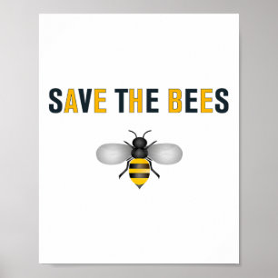 Red de bijen Earth Day Save the Planet Gift Poster