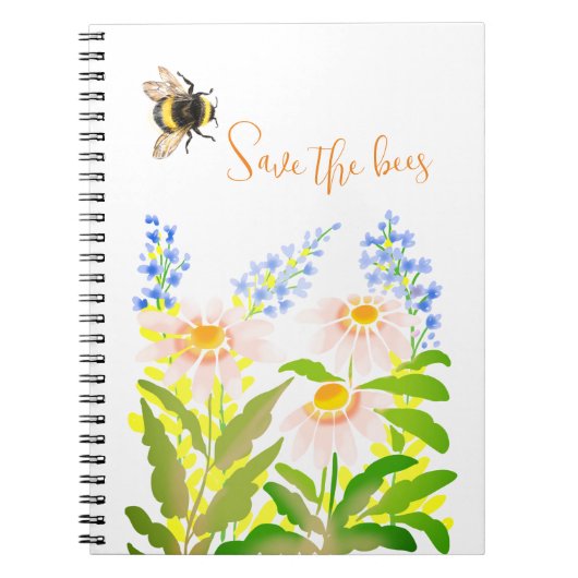 Red de bijen, hommel notitieboek (Voorkant)