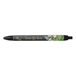 Red de bijen, hommel zwarte inkt pen