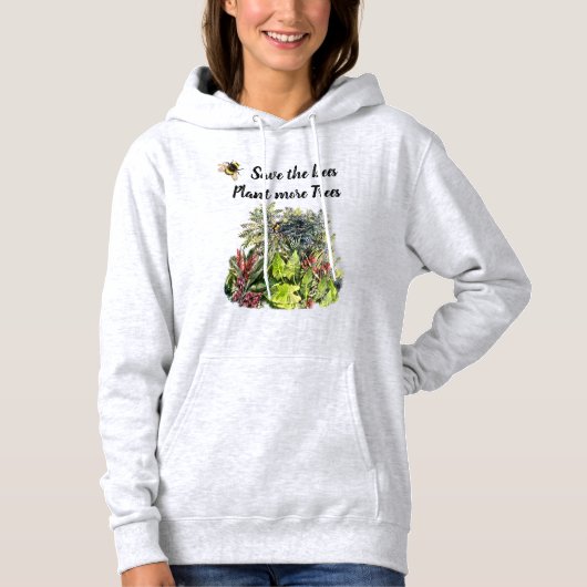 Red de bijen, plant meer bomen hoodie (Voorkant)