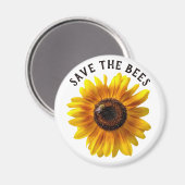 Red de bijen zonnebloem magneet (Voorkant / Achterkant)