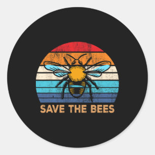 Red de bijenretro klimaatverandering Aarde D D Ronde Sticker