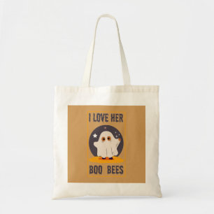 Red de bobijen - ik hou van haar boe bijen Hallowe Tote Bag