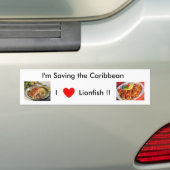 Red de Caraïben - Eat Lionfish Bumpersticker (Op auto)