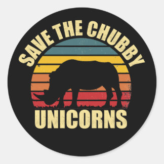 Red de Chubby Unicorns neushoorn liefhebbers Ronde Sticker