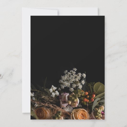 Red de datum Moody Bloemen, sinaasappel Wit Bloeme Kaart (Achterkant)