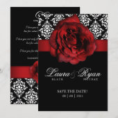 Red de datum waarop het huwelijk is gesloten save the date (Voorkant / Achterkant)