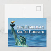 Red de democratie de Filibuster Briefkaart (Voorkant / Achterkant)