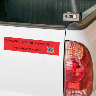 RED DE DIEREN! ZE REKENEN OP ONS!! BUMPERSTICKER