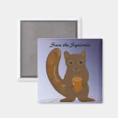 Red de eekhoorns magneet (Voorkant / Achterkant)