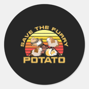 Red de harige aardappel schattig cavia liefhebber ronde sticker