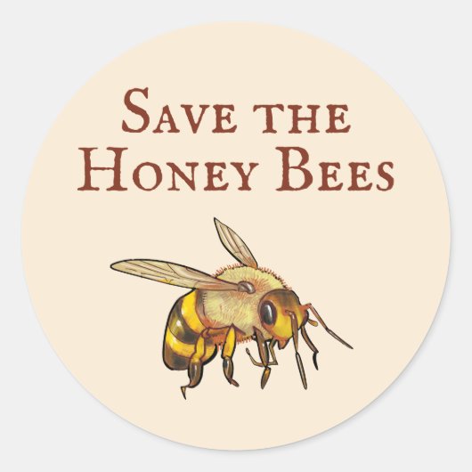 Red de Honey Bees Gold Ronde Sticker (Voorkant)