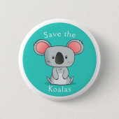 Red de Koala's Ronde Button 5,7 Cm (Voorkant)