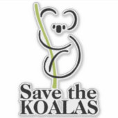 Red de Koala's Vinyl Sticker op maat (Voorkant)