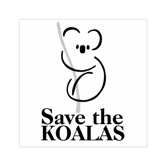 Red de Koalas Wood Art Stamp Rubberstempel (Afrduk)