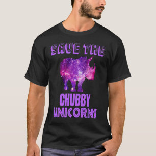 Red de mollige eenhoorns Fat Rhino Galaxy T-shirt