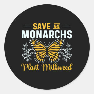 Red de Monarchs Plant Milkweed voor Vlinder Ronde Sticker