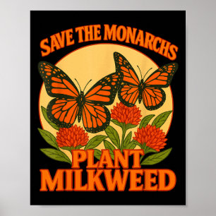 Red de Monarchvlinders Plant Eens Zijdeplant Vlind Poster