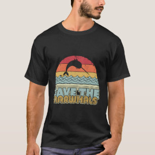 Red de narwhals Retro Narwhal T-shirt