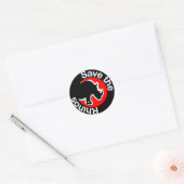 Red de neushoorns ronde sticker (Envelop)