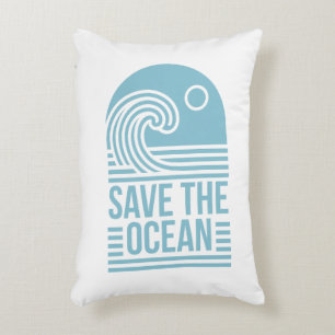 Red de oceaan activist citaten retro esthetiek accent kussen