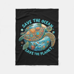 Red de oceaan Red de Schattigee Zee schildpad Fleece Deken