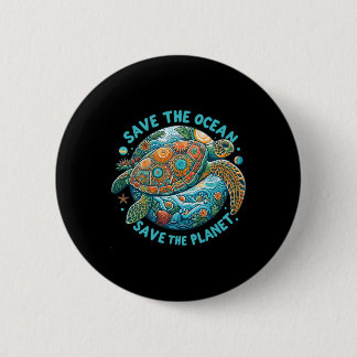 Red de oceaan Red de Schattigee Zee schildpad Ronde Button 5,7 Cm