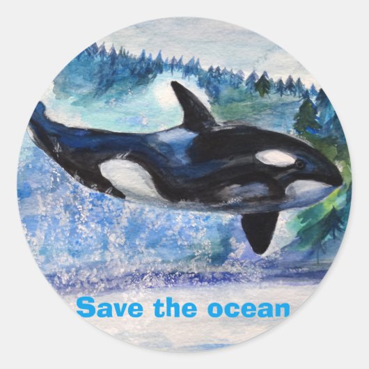 Red de Ocean Orca Wildlife Sticker (Voorkant)