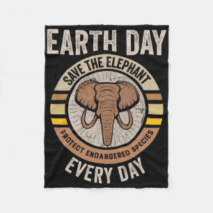 Red de olifant Earth Day Bescherm bedreigde dieren Fleece Deken