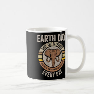 Red de olifant Earth Day Bescherm bedreigde dieren Koffiemok