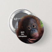 Red de Orangutans! Ronde Button 5,7 Cm (Voorkant /achterkant)