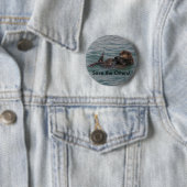 Red de Otters! Ronde Button 5,7 Cm (In situ)