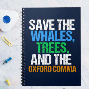 Red de Oxford Comma Funny Notitieboek