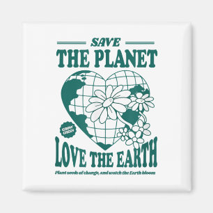 Red de planeet en hou van de aarde milieubescherme magneet