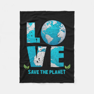 Red de planeet Liefde Erde Red de wereld milieu Fleece Deken