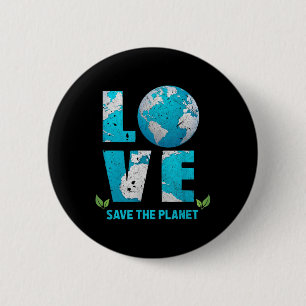 Red de planeet Liefde Erde Red de wereld milieu Ronde Button 5,7 Cm