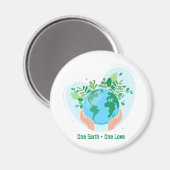 Red de planeet. One Earth One Love Magneet (Voorkant / Achterkant)
