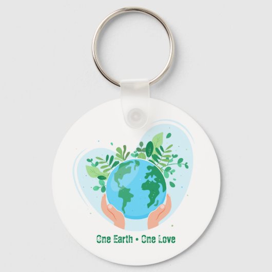 Red de planeet. One Earth One Love Sleutelhanger (Voorkant)