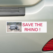 Red de rhino! bumpersticker (Op auto)