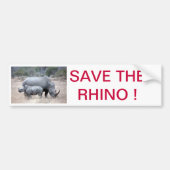 Red de rhino! bumpersticker (Voorkant)