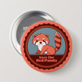 Red de Rode Panda Ronde Button 7,6 Cm (Voorkant /achterkant)