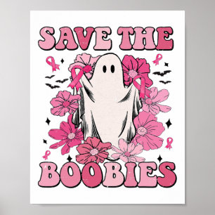 Red de S Pink Ghost Woman Borstkanker Halloween Poster