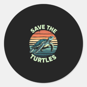 Red de Schildpadden Dier Schildpad Huisdier Liefhe Ronde Sticker