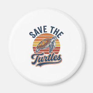 Red de Schildpadden Vintage Zee Schildpad T-Shirt Magneet