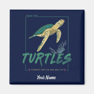 Red de schildpadden voor een meisje dat gewoon van magneet