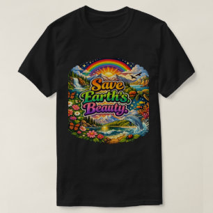 Red de schoonheid van de aarde milieuvriendelijke t-shirt
