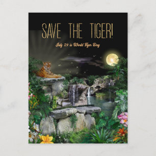 Red de Tijger / Wereld Tijger Dag Briefkaart